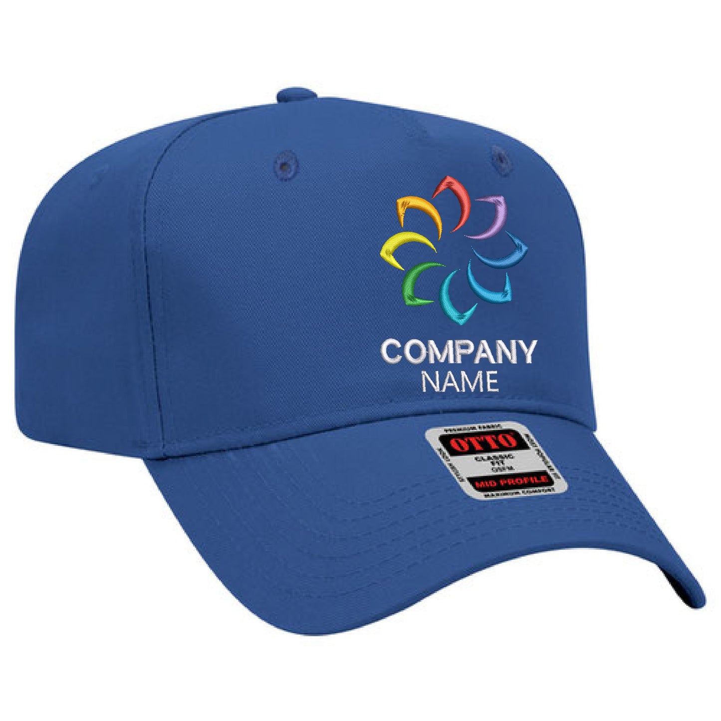 Customized Embroidered 5 Panel Mid Profile Baseball Cap