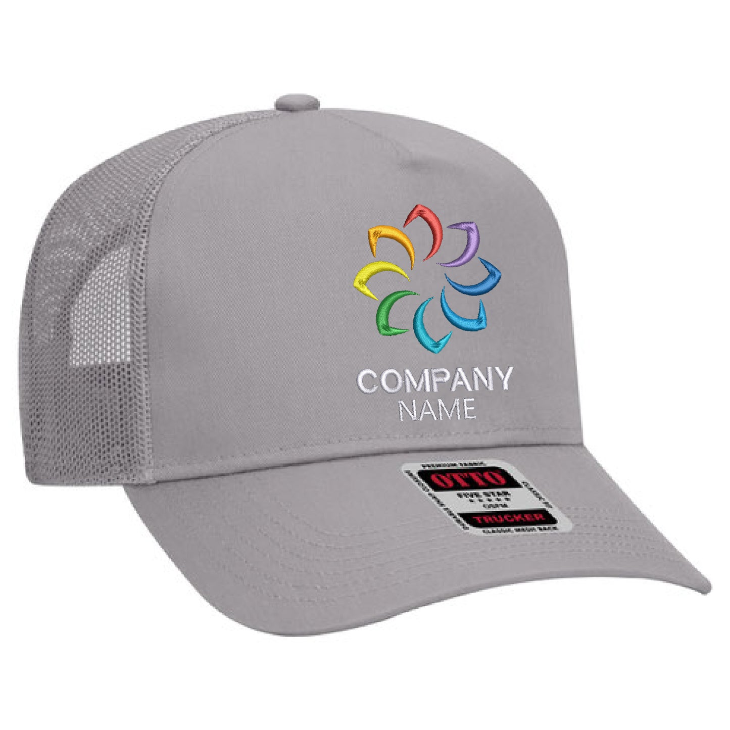 Customized Embroidered 5 Panel High Crown Mesh Back Trucker Hat