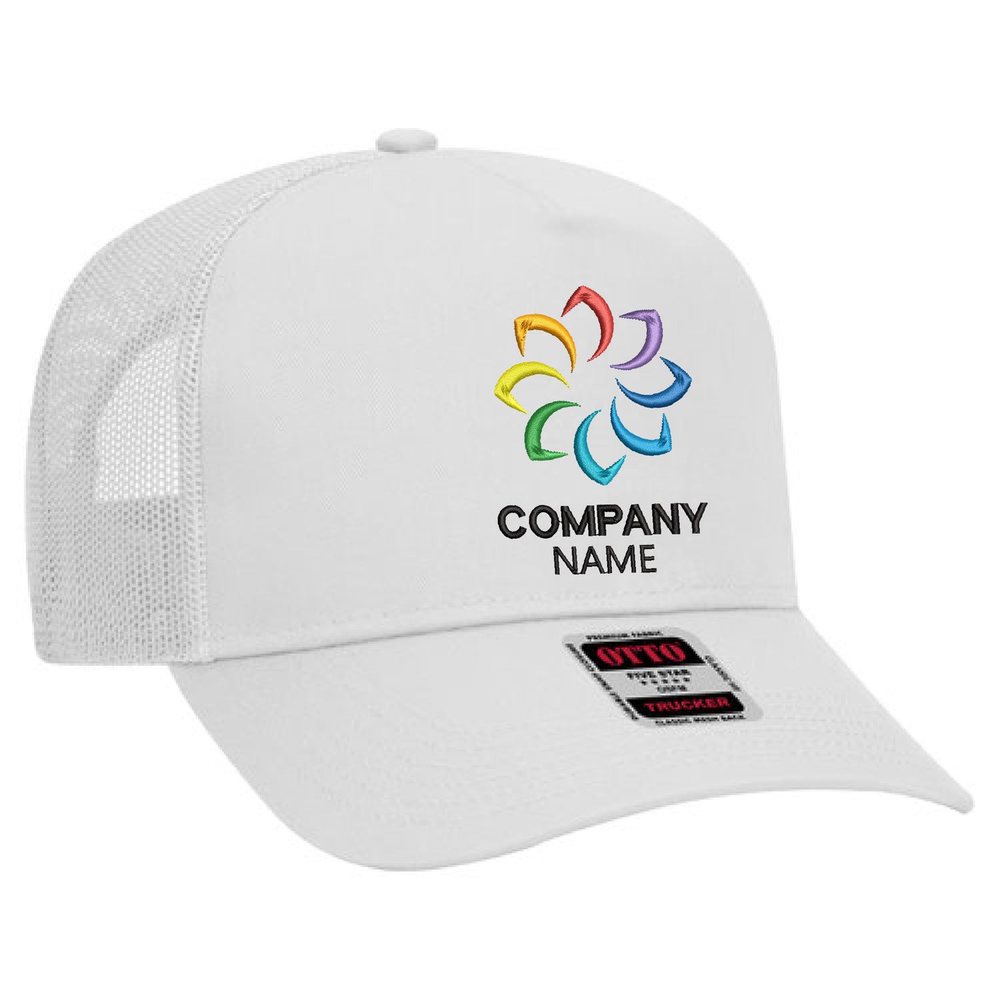 Customized Embroidered 5 Panel High Crown Mesh Back Trucker Hat