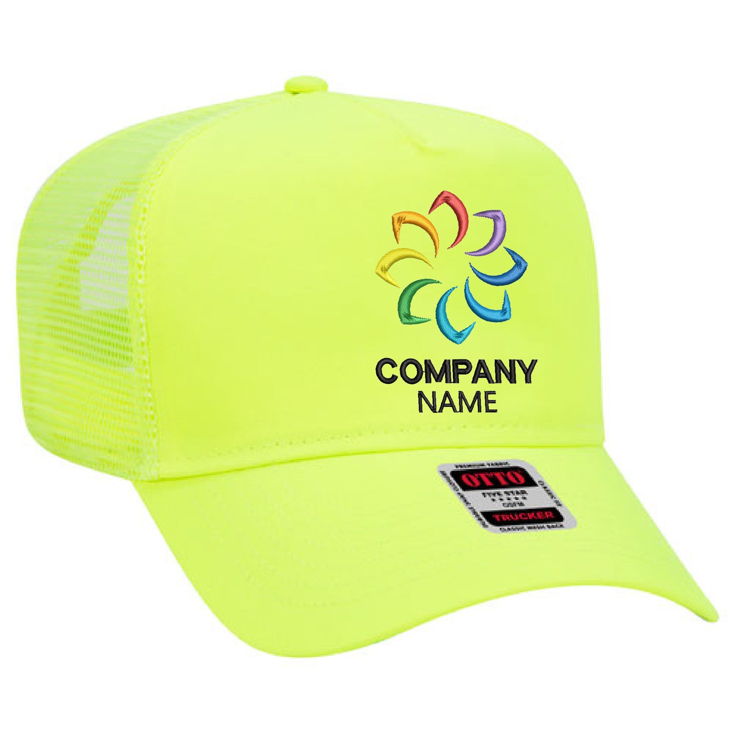 Customized Embroidered 5 Panel High Crown Mesh Back Trucker Hat