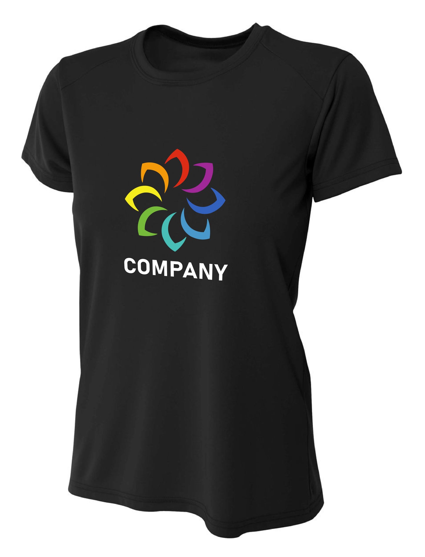 Women's Custom Short Sleeve Performance Shirt Front Logo