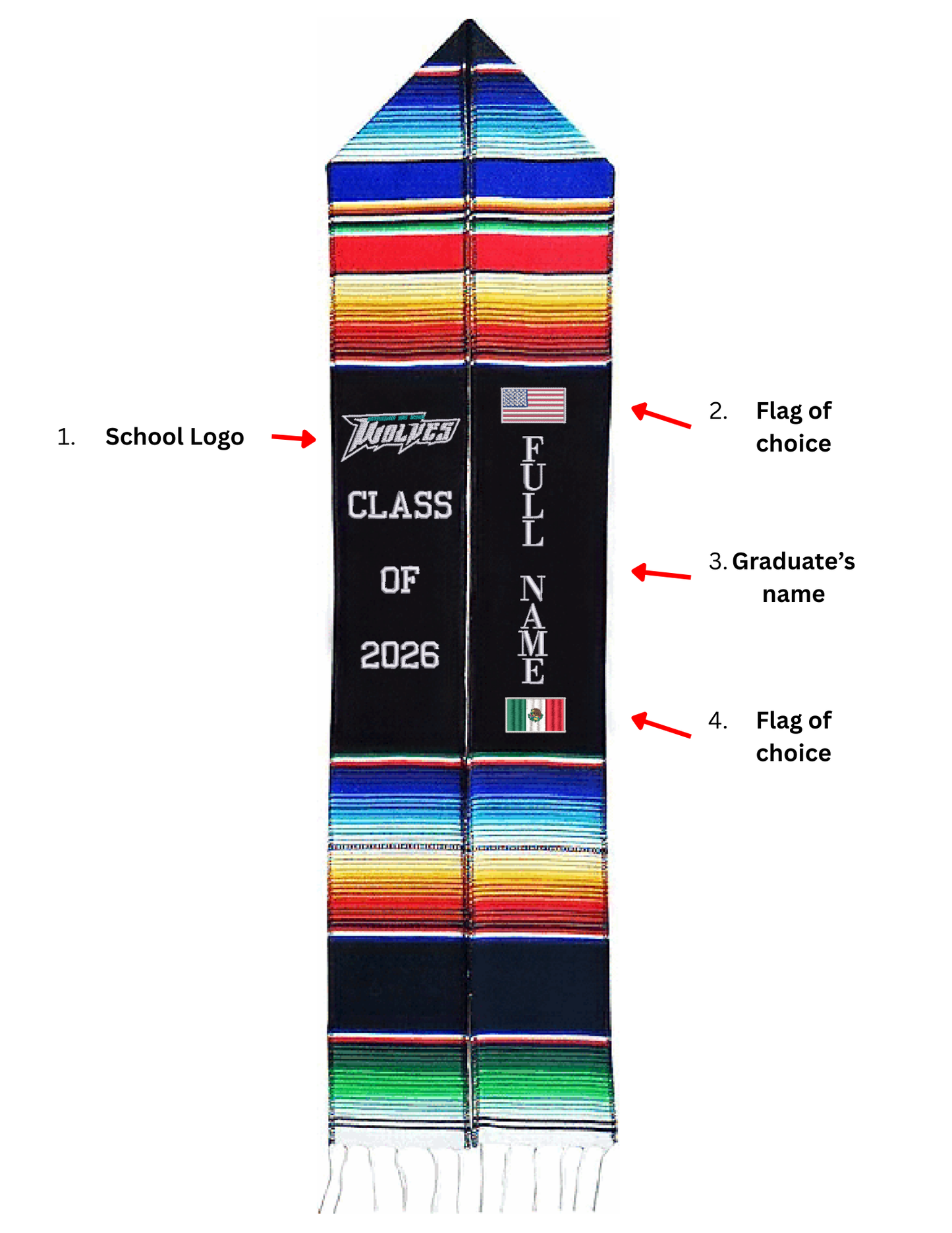 Latin Heritage Graduation Stole