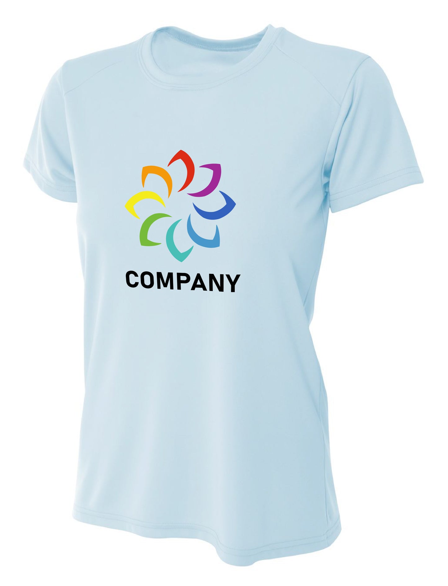 Women's Custom Short Sleeve Performance Shirt Front Logo
