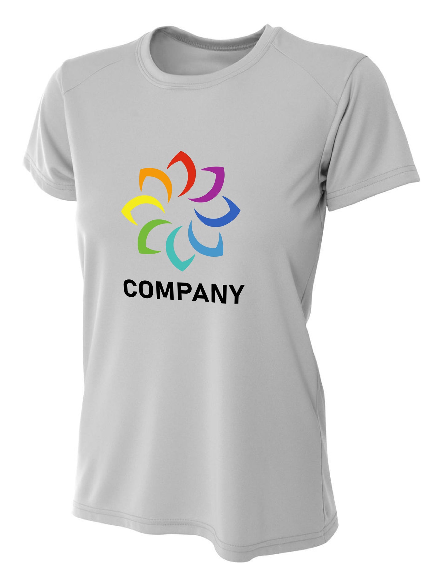 Women's Custom Short Sleeve Performance Shirt Front Logo