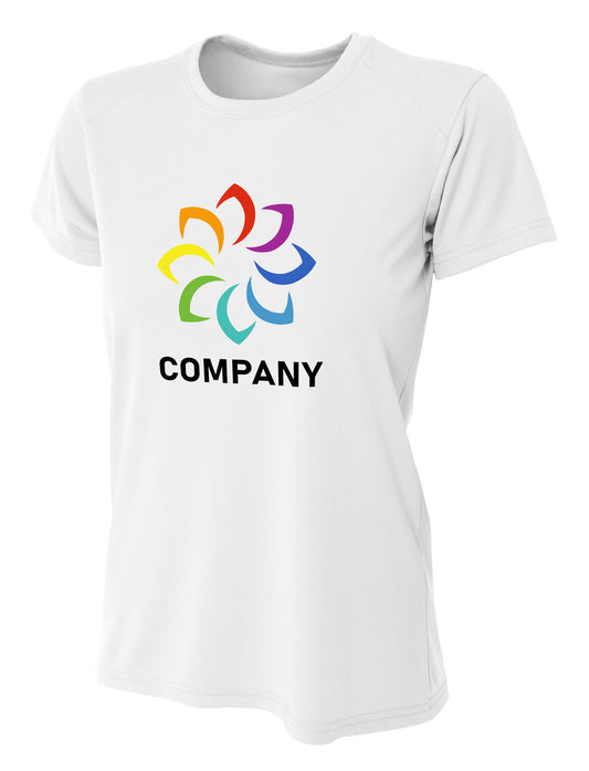 Women's Custom Short Sleeve Performance Shirt Front Logo