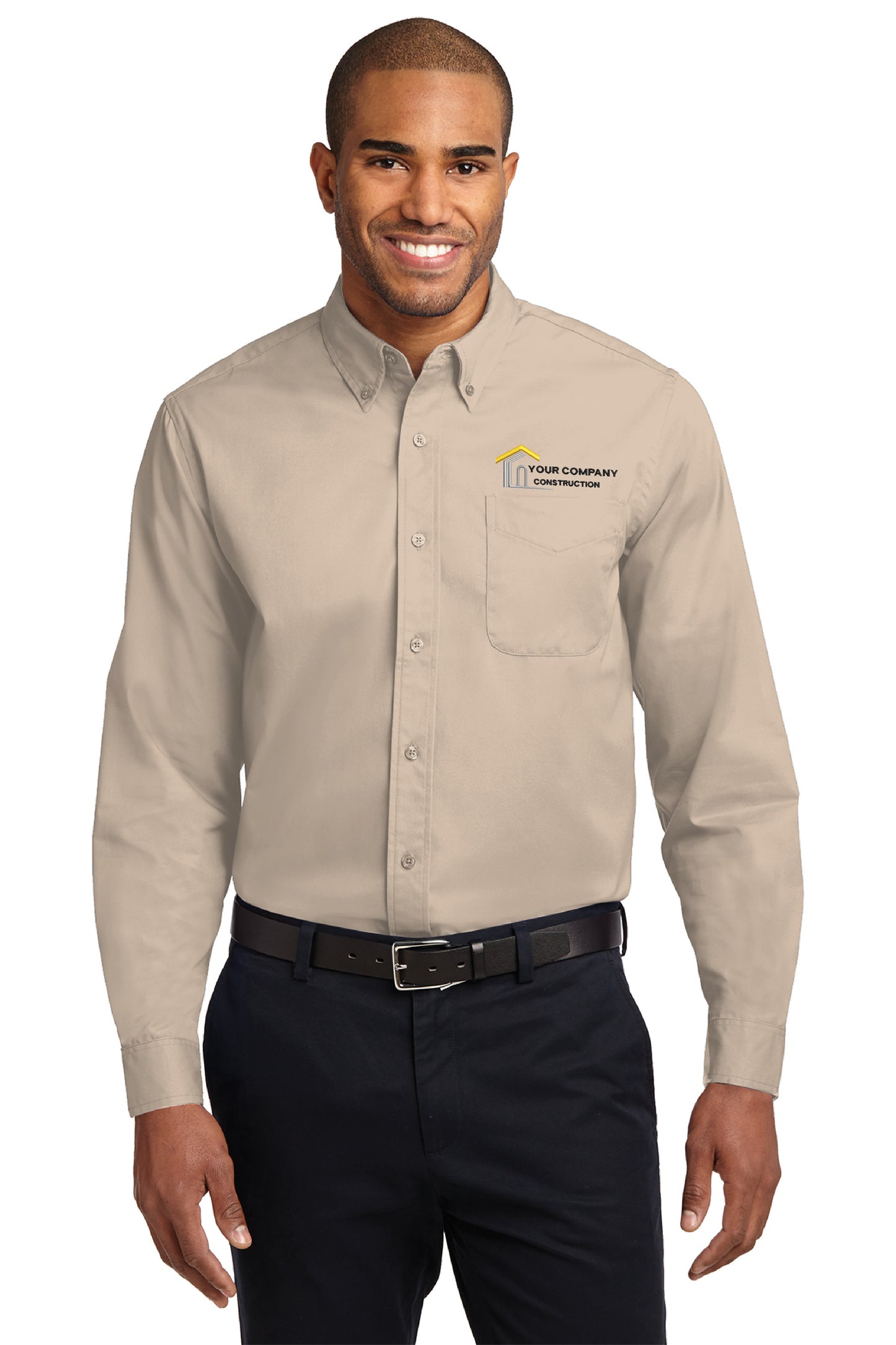 Embroidered Long Sleeve Dress Shirt