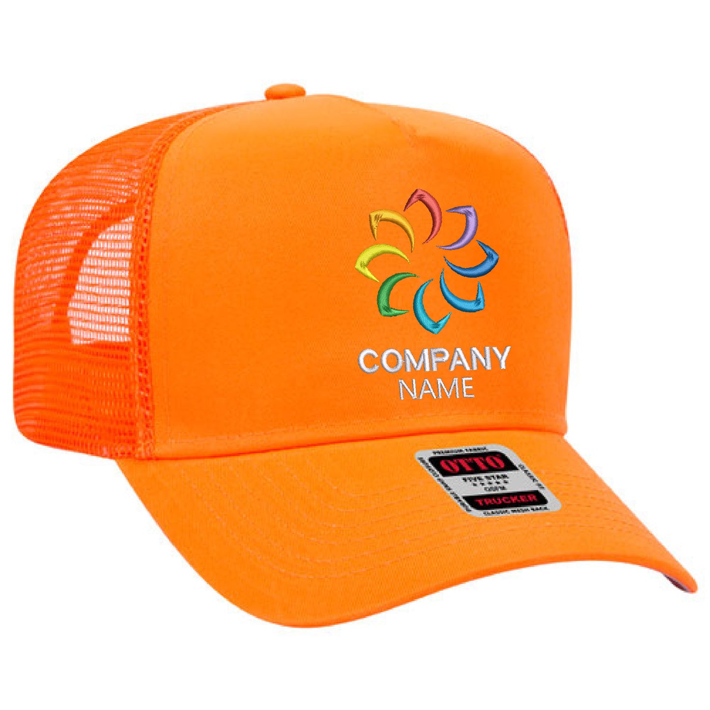 Customized Embroidered 5 Panel High Crown Mesh Back Trucker Hat